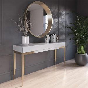 Custom-Made Console Table with Mirror